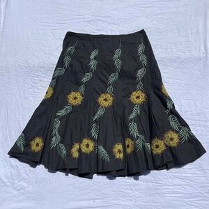 Black floral skirt